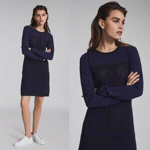 NEW REISS Elsie Textured Knitted Midi Dress Sweater Long Sleeve Large